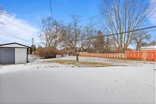 view of snowy yard