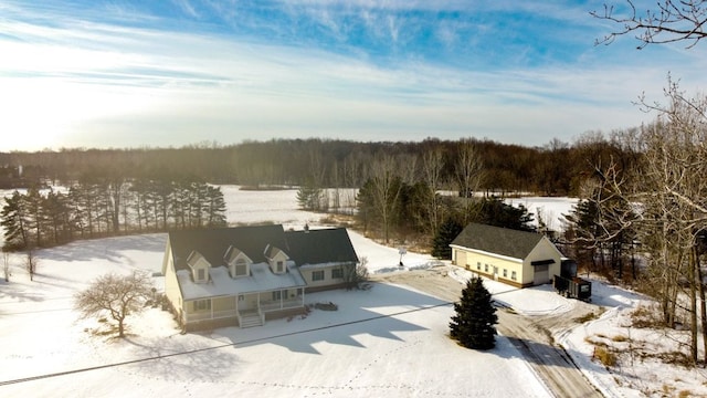 view of snowy aerial view