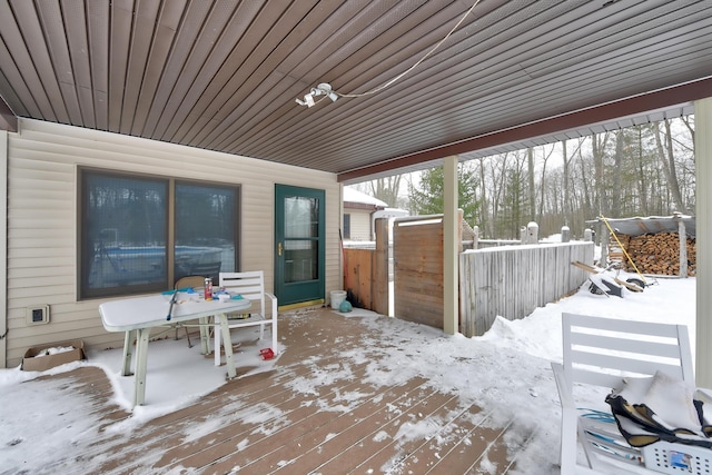 exterior space with a wooden deck