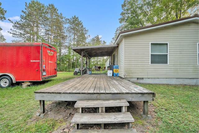 4348 S Grandview Hwy, Harrietta, MI 49638 - wooden terrace with a yard