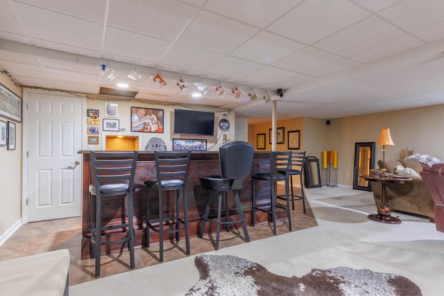 bar with a drop ceiling