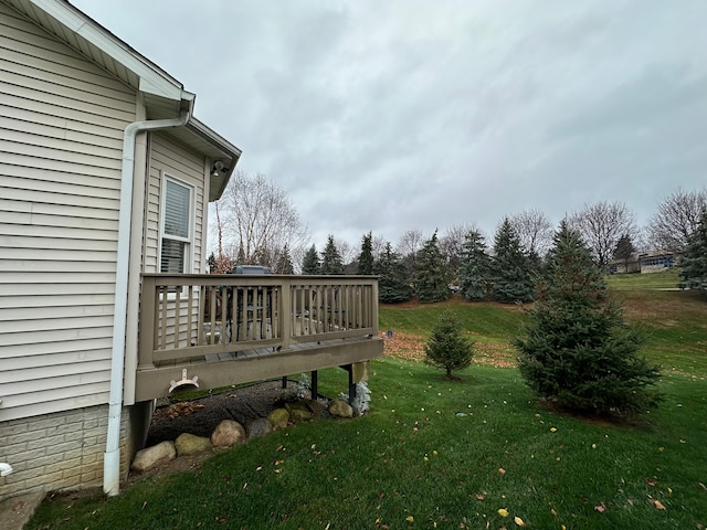 view of yard featuring a deck