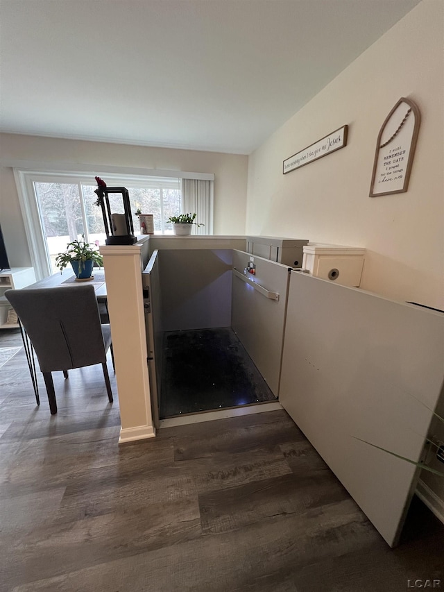 interior space featuring dark hardwood / wood-style flooring