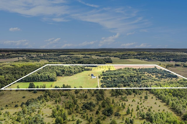 drone / aerial view with a rural view