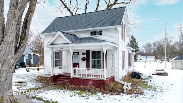 view of front of home with covered porch