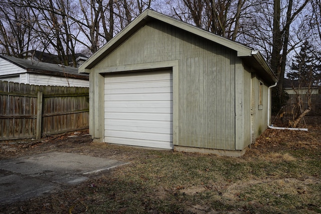 view of garage