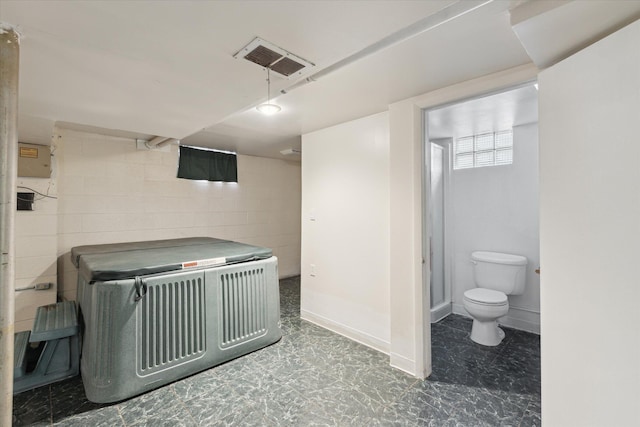 interior space with toilet