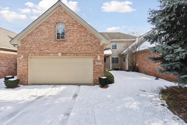 front facade with a garage