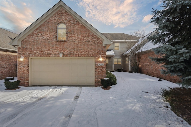 view of property with a garage