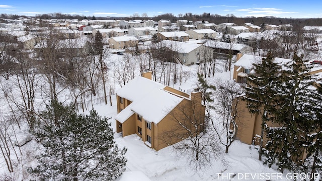 view of snowy aerial view