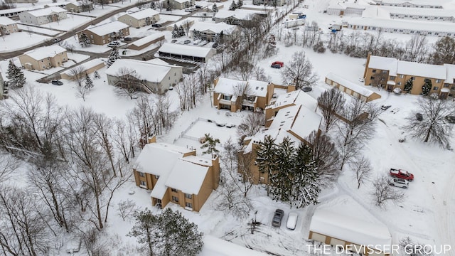 view of snowy aerial view