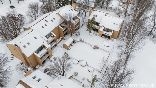 view of snowy aerial view