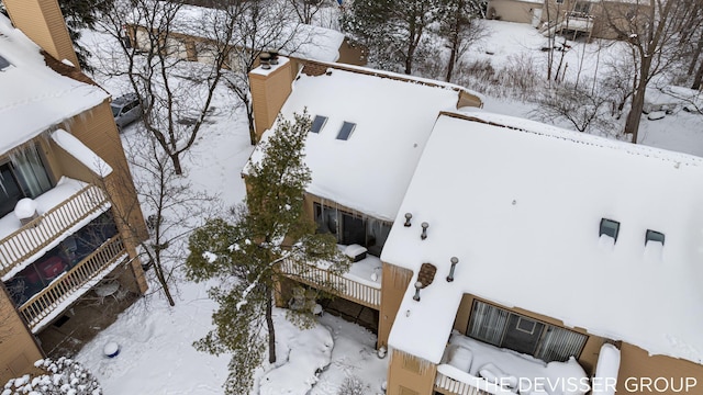 view of snowy aerial view