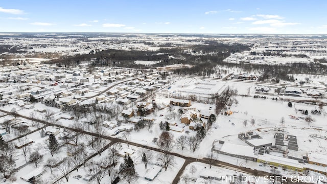 view of snowy aerial view