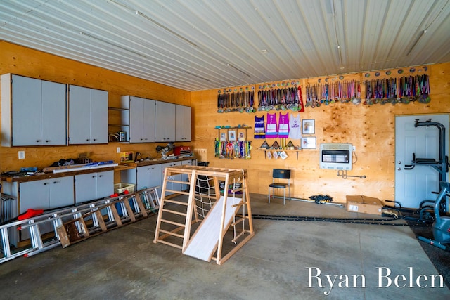 interior space with heating unit