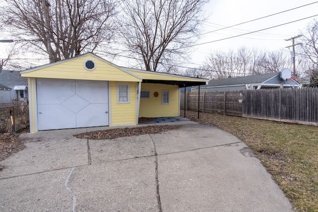 garage featuring a carport