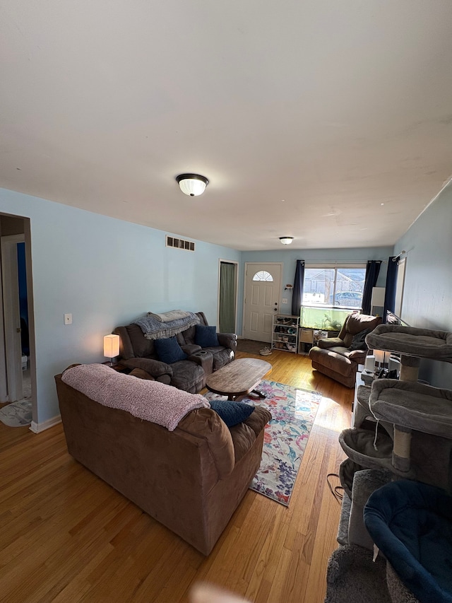 living room featuring light hardwood / wood-style flooring