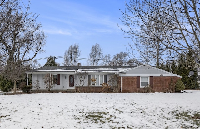 view of single story home