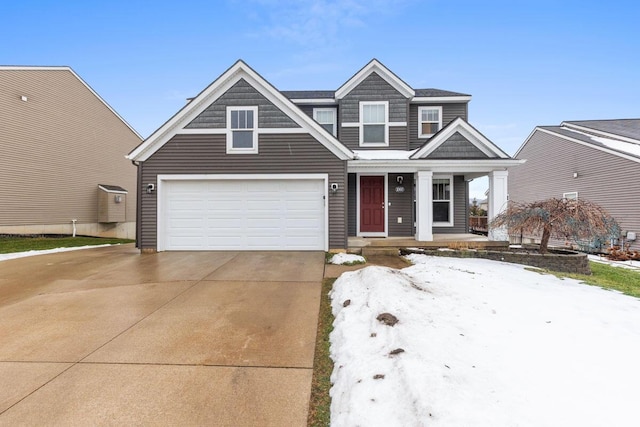 view of front of property featuring a garage