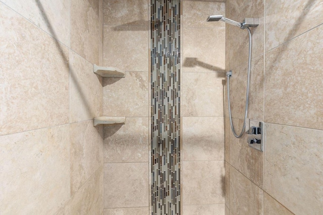 room details with a tile shower