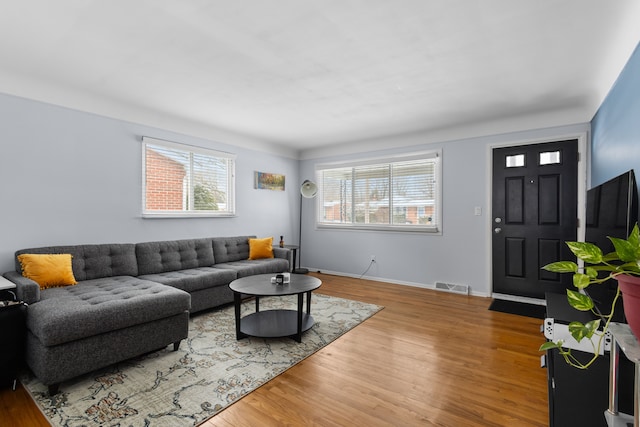 living room featuring hardwood / wood-style floors