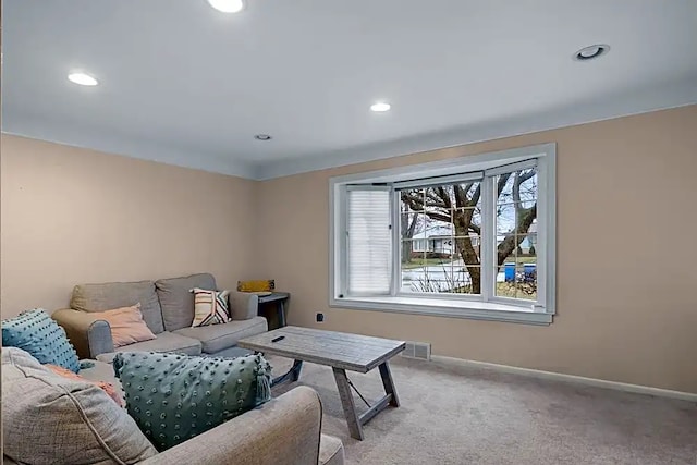 view of carpeted living room