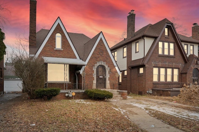 view of tudor home