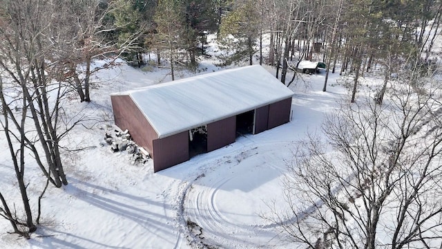 view of snow covered structure