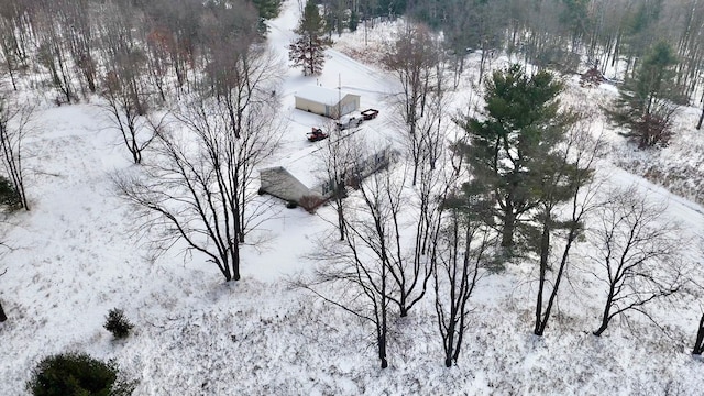 view of snowy aerial view