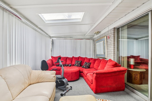 sunroom featuring a skylight