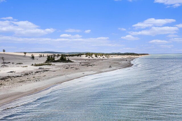 view of water feature featuring a view of the beach