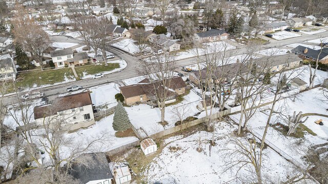 view of snowy aerial view