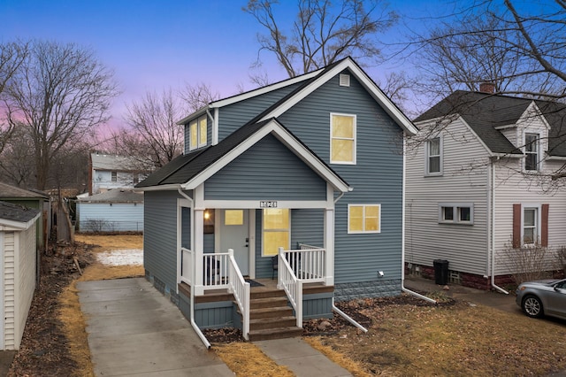 view of front of property with covered porch