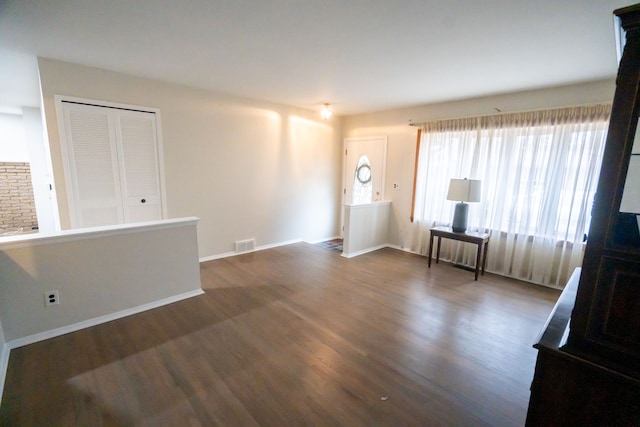 foyer featuring dark hardwood / wood-style floors