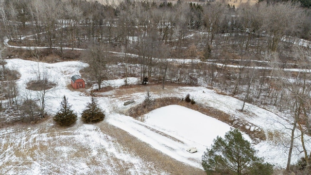 view of snowy aerial view