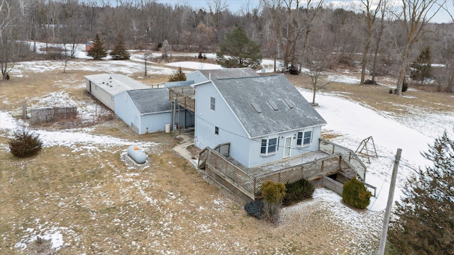 view of snowy aerial view