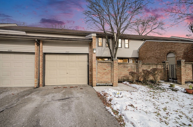 view of front of house with a garage