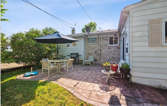 view of patio with area for grilling