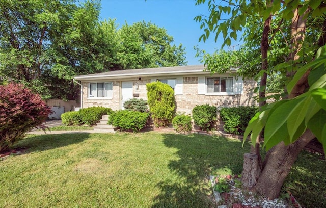 view of front of property featuring a front lawn