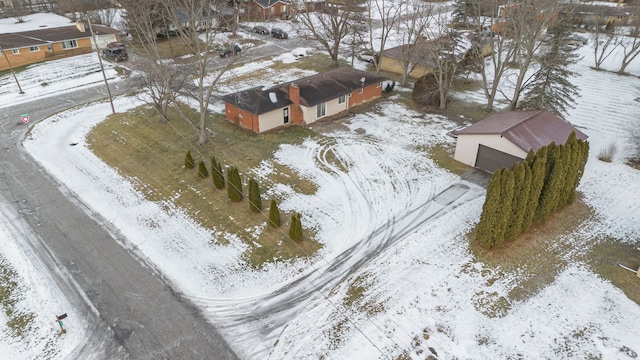 view of snowy aerial view