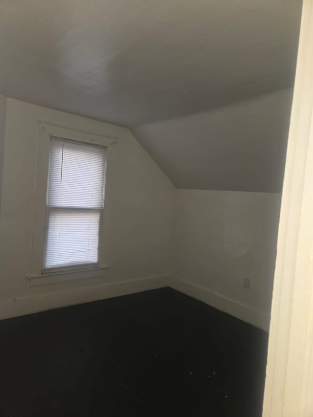 bonus room featuring lofted ceiling and hardwood / wood-style floors