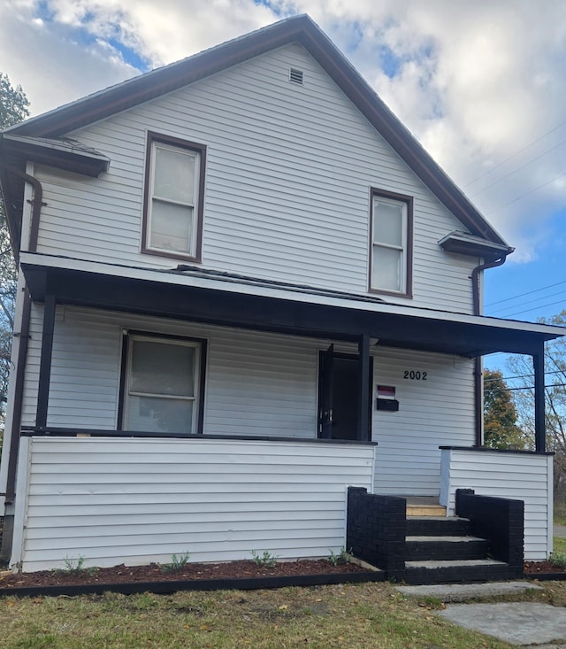 view of front of property with a porch