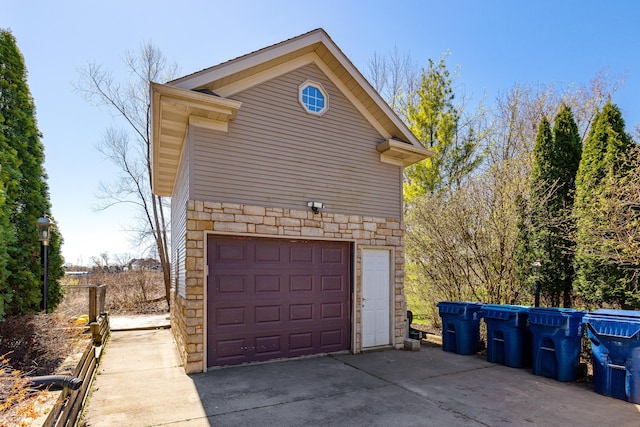 view of garage