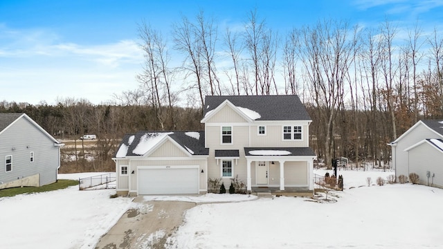 view of front property featuring a garage