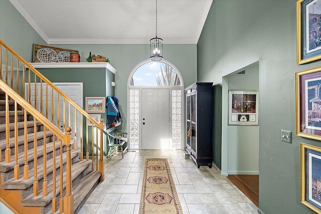 foyer with crown molding