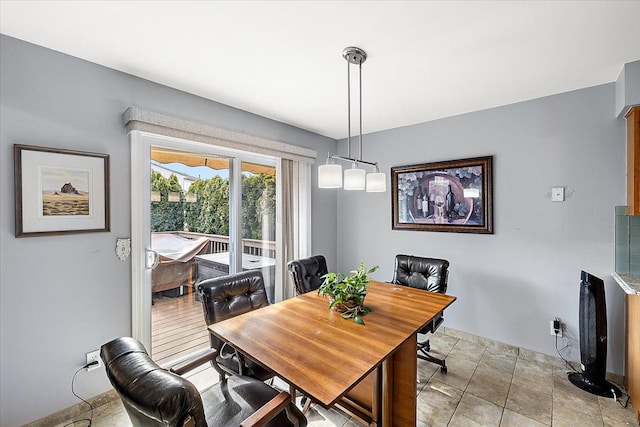 view of dining area