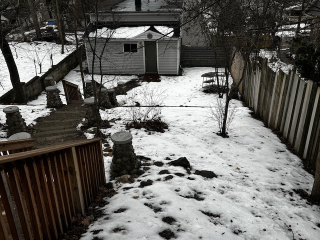 view of snowy yard