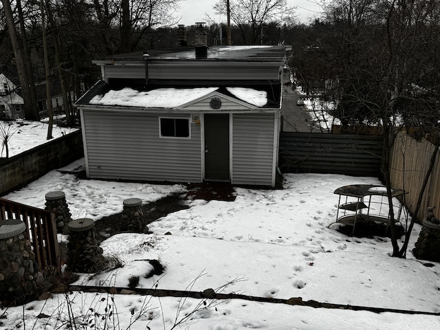 view of snow covered structure