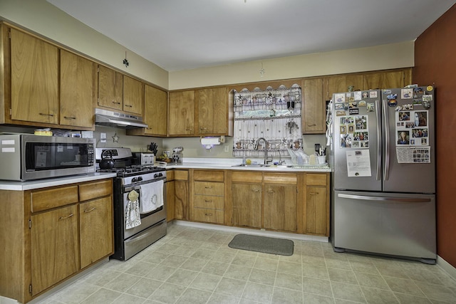 kitchen with stainless steel appliances and sink