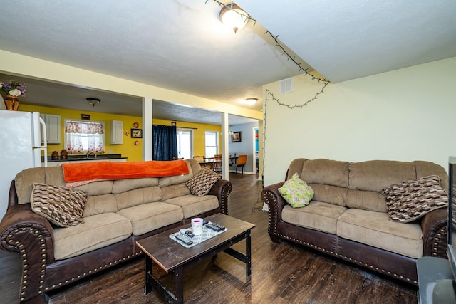 living room featuring wood-type flooring